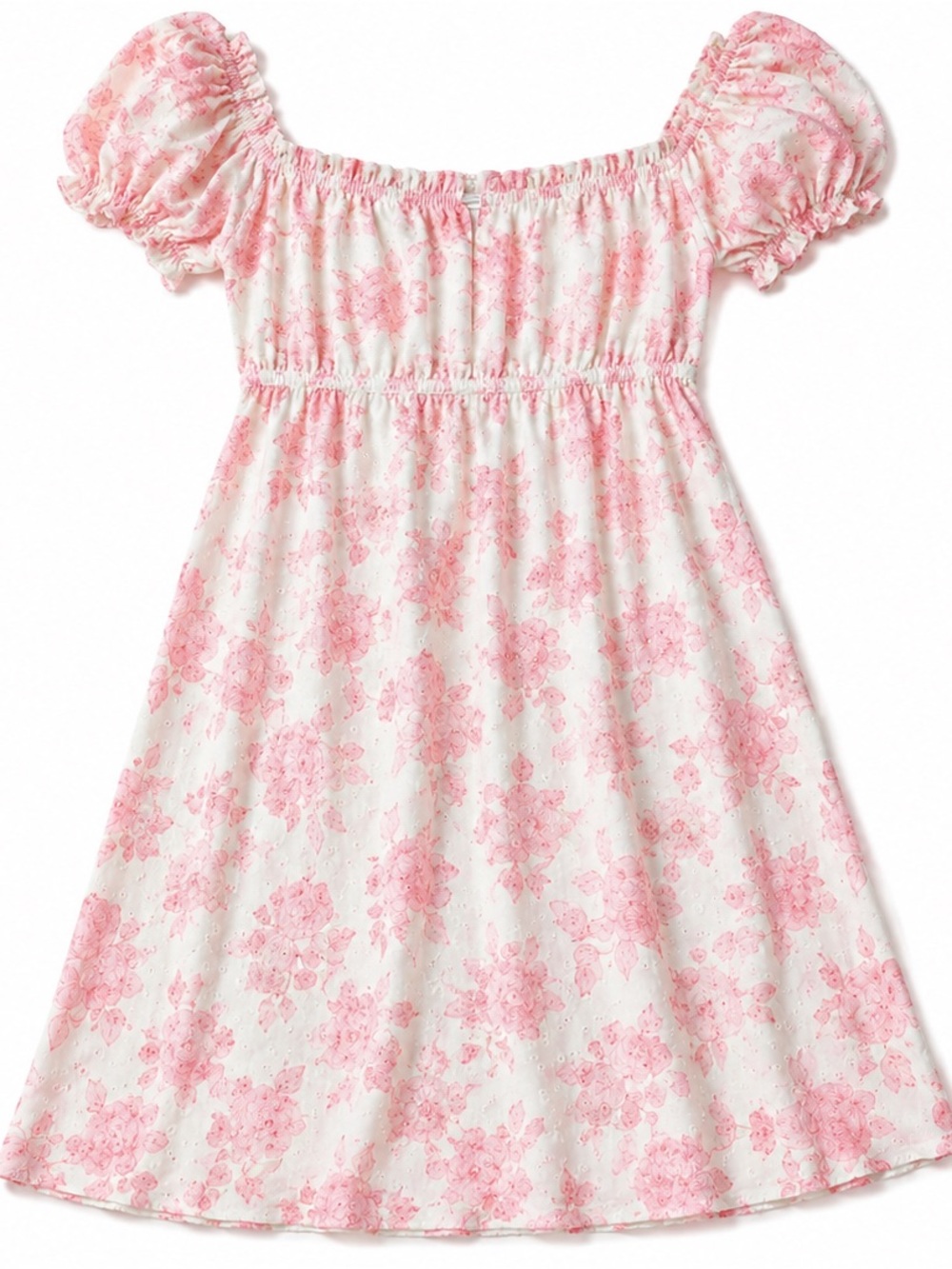 Liberty White Dress with Pink Botanical Print